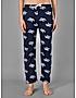 KOTTY Blue Printed Cotton Women T-Shirt and Pyjama Set