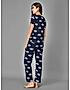 KOTTY Blue Printed Cotton Women T-Shirt and Pyjama Set