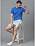 KOTTY MENS POLYCOTTON SOLID ALICE BLUE CARGO SHORTS