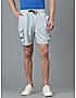 KOTTY MENS POLYCOTTON SOLID ALICE BLUE CARGO SHORTS