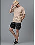 KOTTY MENS POLYCOTTON SOLID COAL BLACK CARGO SHORTS