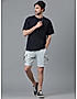 KOTTY MENS POLYCOTTON SOLID ARCTIC BLUE CARGO SHORTS