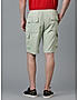 KOTTY MENS COTTON BLEND SOLID LIGHT GREEN CARGO SHORTS