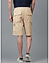 KOTTY MENS COTTON BLEND SOLID COSMIC LATTE BEIGE CARGO SHORTS