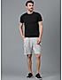 KOTTY MENS COTTON BLEND SOLID LIGHT GREY CARGO SHORTS