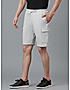 KOTTY MENS COTTON BLEND SOLID LIGHT GREY CARGO SHORTS