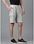 KOTTY MENS COTTON BLEND SOLID LIGHT GREY CARGO SHORTS