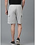 KOTTY MENS COTTON BLEND SOLID LIGHT GREY CARGO SHORTS