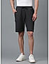 KOTTY MENS COTTON BLEND SOLID NIGHT BLACK CARGO SHORTS