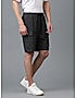 KOTTY MENS COTTON BLEND SOLID NIGHT BLACK CARGO SHORTS