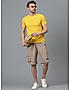 KOTTY MENS COTTON BLEND SOLID DESERT SAND BEIGE CARGO SHORTS