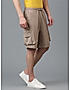 KOTTY MENS COTTON BLEND SOLID DESERT SAND BEIGE CARGO SHORTS