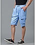 KOTTY MENS POLYCOTTON SOLID ARGENTINA BLUE CARGO SHORTS