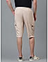 KOTTY MENS POLYCOTTON SOLID LIGHT BEIGE CARGO SHORTS