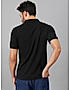 KOTTY MEN REGULAR FIT SOLID MANDARIN COLLAR JET BLACK T-SHIRTS