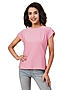 KOTTY WOMEN SOLID ROUND NECK COTTON BLEND PINK T-SHIRT