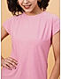 KOTTY WOMEN SOLID ROUND NECK COTTON BLEND PINK T-SHIRT