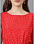 KOTTY WOMEN PRINTED RED SHORT SLEEVE DRESS