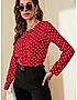 KOTTY WOMEN POLKA PRINT FULL SLEEVE TOP