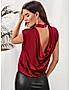 KOTTY WOMEN SOLID MAROON SLEEVELESS SATIN TOP