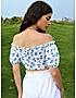 KOTTY WOMEN FLORAL PRINT MULTICOLOR OFF SHOULDER CROP TOP