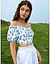 KOTTY WOMEN FLORAL PRINT MULTICOLOR OFF SHOULDER CROP TOP