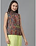 KOTTY WOMEN PRINTED MULTICOLOR SLEEVELESS HIGH NECK TOP