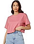 KOTTY WOMEN SOLID ROUND NECK COTTON BLEND PINK T-SHIRT