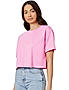 KOTTY WOMEN SOLID ROUND NECK COTTON BLEND PINK T-SHIRT