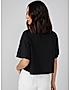 KOTTY WOMEN SOLID ROUND NECK COTTON BLEND BLACK T-SHIRT