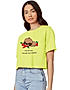 KOTTY WOMEN GRAPHIC PRINT ROUND NECK COTTON BLEND YELLOW T-SHIRT