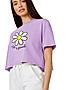 KOTTY WOMEN PRINTED ROUND NECK COTTON BLEND PURPLE T-SHIRT