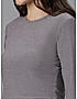 KOTTY WOMEN SOLID ROUND NECK COTTON BLEND BROWN T-SHIRT