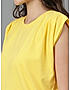 KOTTY WOMEN SOLID ROUND NECK COTTON BLEND YELLOW T-SHIRT