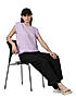 KOTTY WOMEN SOLID ROUND NECK COTTON BLEND PURPLE T-SHIRT