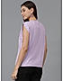 KOTTY WOMEN SOLID ROUND NECK COTTON BLEND PURPLE T-SHIRT