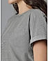 KOTTY WOMEN SOLID ROUND NECK COTTON BLEND DARK GREY T-SHIRT