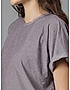 KOTTY WOMEN SOLID ROUND NECK COTTON BLEND BROWN T-SHIRT