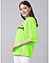 KOTTY WOMEN PRINTED ROUND NECK COTTON BLEND LIGHT GREEN T-SHIRT