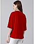 KOTTY WOMEN PRINTED ROUND NECK COTTON BLEND RED T-SHIRT