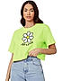 KOTTY WOMEN PRINTED ROUND NECK COTTON BLEND LIGHT GREEN T-SHIRT