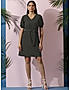 KOTTY Womens V-Neck Short Sleeves A-Line Dress