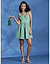 KOTTY Womens V-Neck A-Line Mini Dress