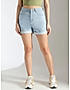 KOTTY Womens Skinny Fit High-Rise Denim Shorts