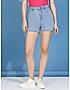 KOTTY Womens Slim Fit High-Rise Denim Shorts