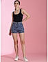 KOTTY Womens Slim Fit High-Rise Denim Shorts