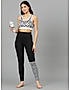 KOTTY Womens Stylice Looking Printed Sport Bra & Tights Set