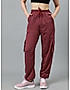 KOTTY Womens Solid Track Pants Maroon