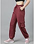 KOTTY Womens Solid Track Pants Maroon