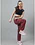 KOTTY Womens Solid Track Pants Maroon